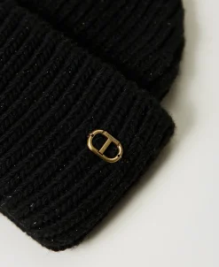Bonnet En Maille Côtelée Avec Oval T
