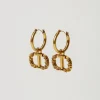 Boucles D’oreilles En Anneau Avec Oval T Floral