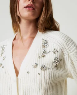 Cardigan Avec Broderies Réalisées à La Main