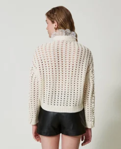 Maille En Laine Mélangée Avec Mélange De Points