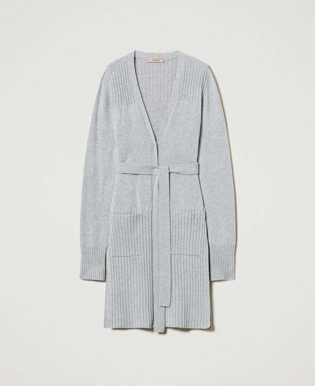 Maxi Cardigan En Mélange De Laine Et Lurex