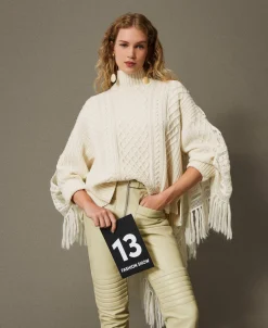 Maxi Pull En Laine Mélangée Avec étole