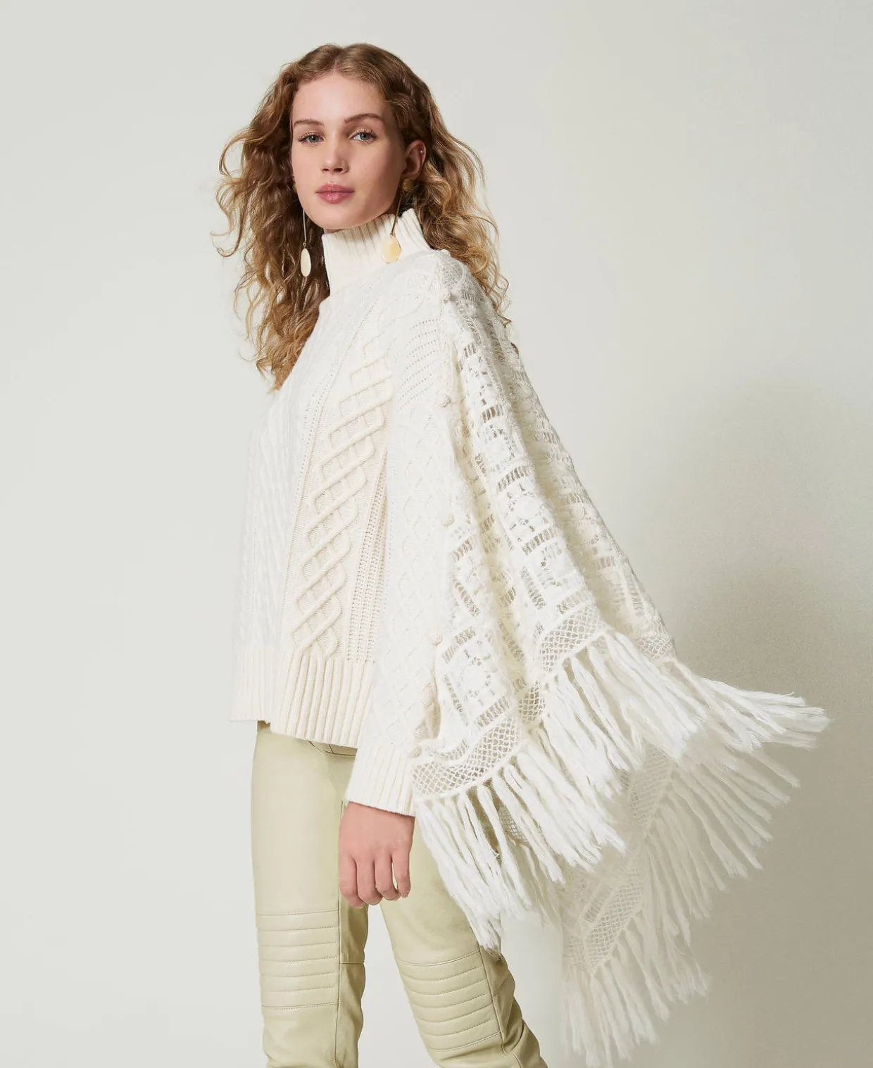 Maxi Pull En Laine Mélangée Avec étole