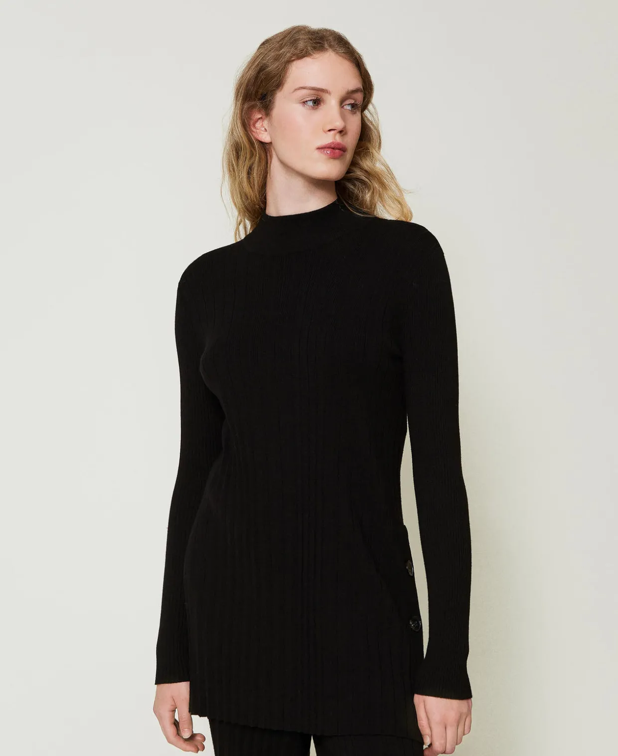 Maxi Pull Plissé Avec Boutons