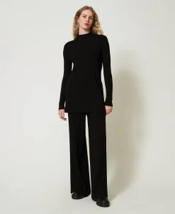 Maxi Pull Plissé Avec Boutons