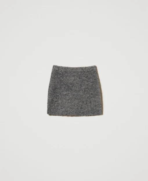 Mini-jupe En Maille Bouclée Recyclée