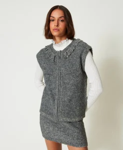 Mini-jupe En Maille Bouclée Recyclée