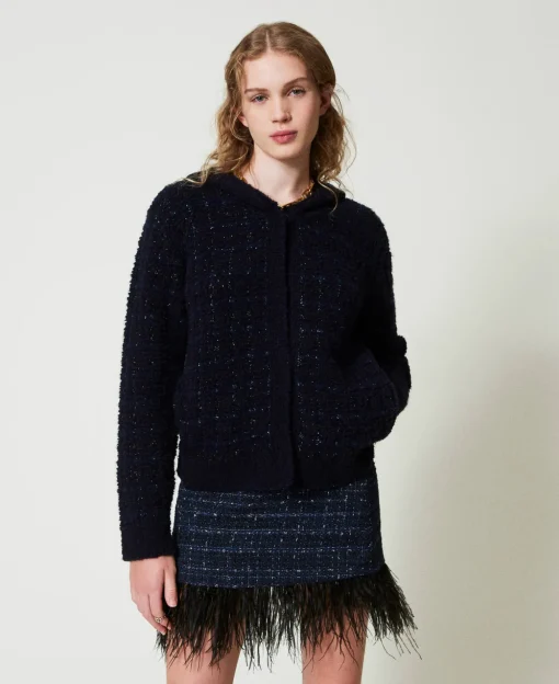 Mini-jupe En Tissu Bouclé Avec Plumes