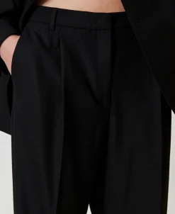 Pantalon En Sergé De Laine Mélangée