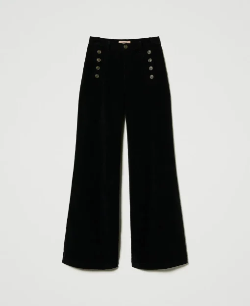 Pantalon En Velours Avec Boutons