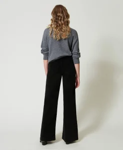 Pantalon En Velours Avec Boutons
