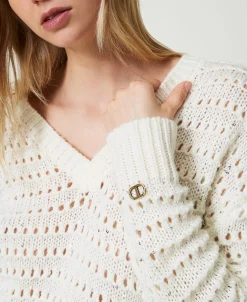 Pull Ajouré Avec Sequins