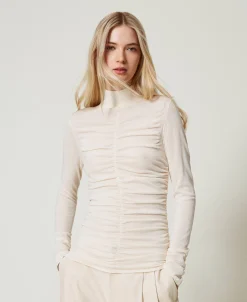 Pull Col Montant Avec Fronce