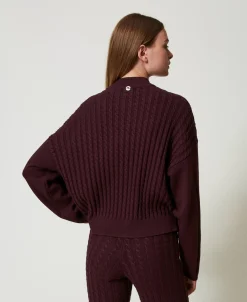 Pull Col Montant Avec Torsades Et Strass