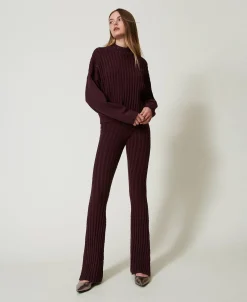 Pull Col Montant Avec Torsades Et Strass