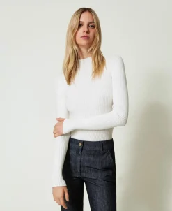 Pull Col Montant Côtelé