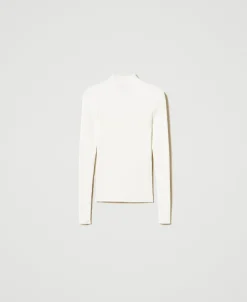 Pull Col Montant Côtelé