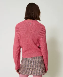 Pull Col Montant En Laine Mélangée Sans Coutures