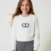 Pull Effet Fourrure Avec Logo Oval T