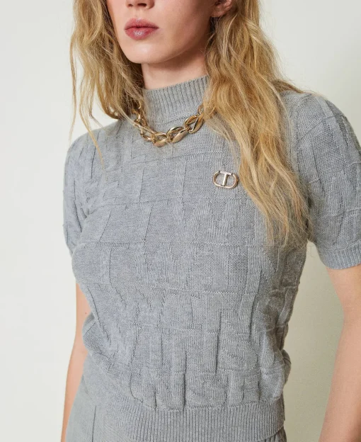 Pull En Coton Et Cachemire Avec Logo