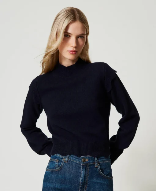 Pull En Laine Et Cachemire Avec Festons