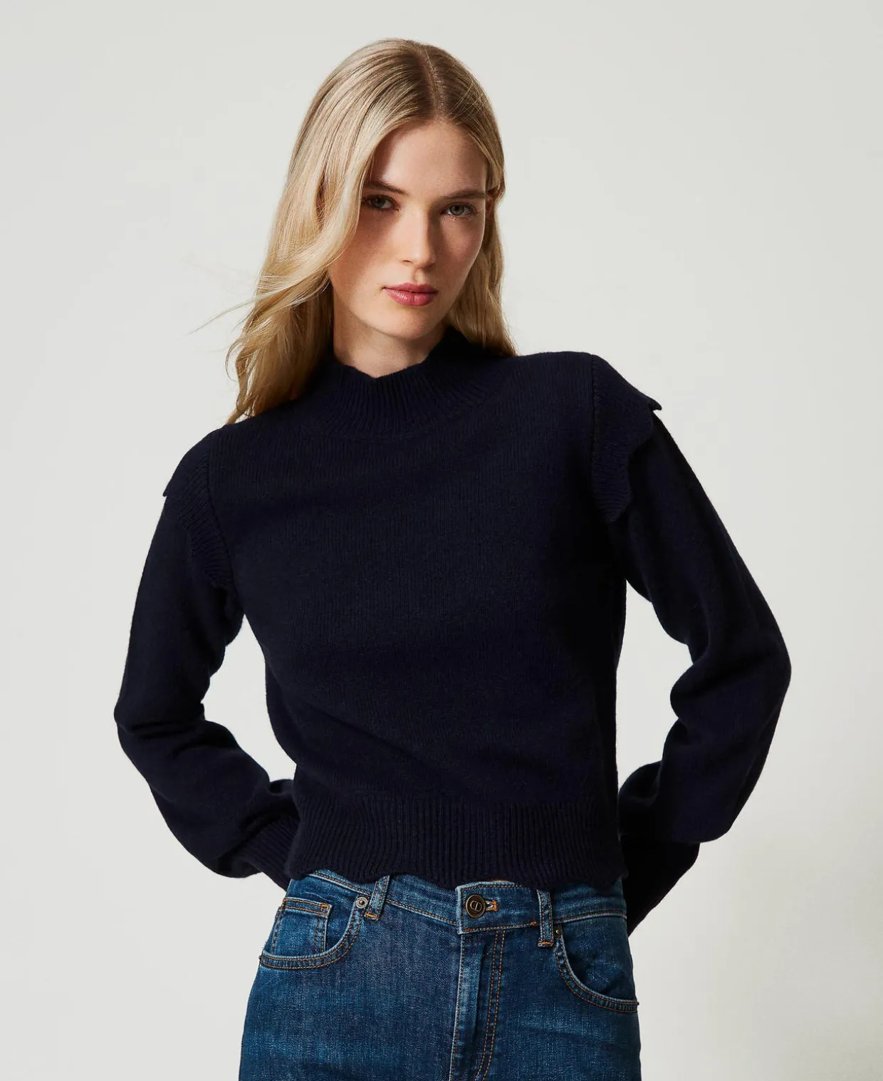 Pull En Laine Et Cachemire Avec Festons