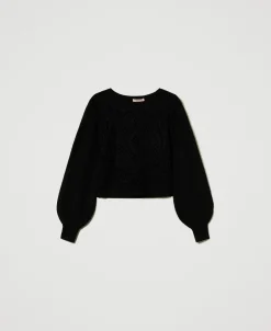 Pull En Laine Mélangée Avec Crochet