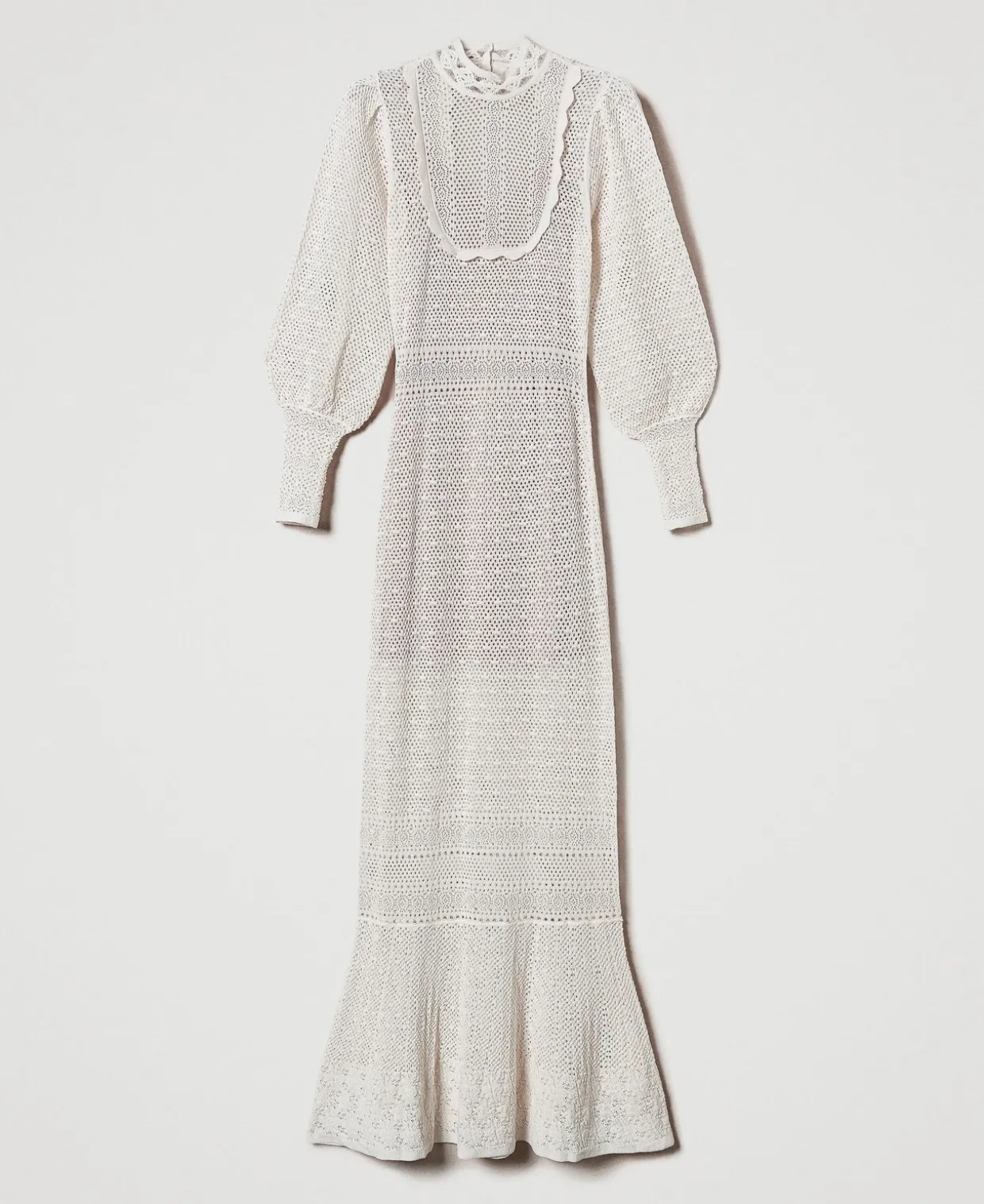 Robe Longue «Lara» En Maille Point Dentelle