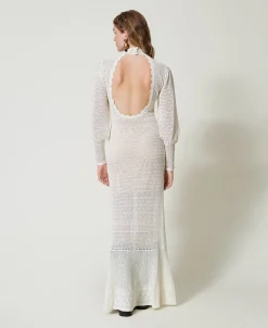 Robe Longue «Lara» En Maille Point Dentelle