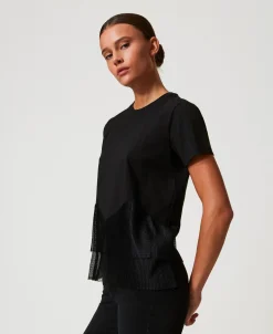 T-shirt Avec Volants En Tulle