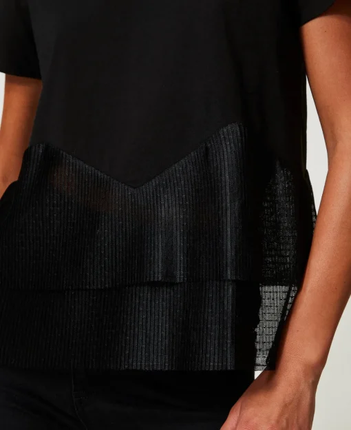 T-shirt Avec Volants En Tulle