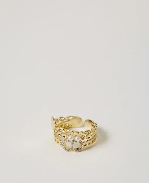 Bague Avec Perles Et Oval T
