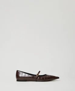 Ballerines Avec Imprimé Croco