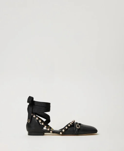 Ballerines Avec Perles Et Rubans