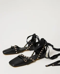 Ballerines Avec Perles Et Rubans