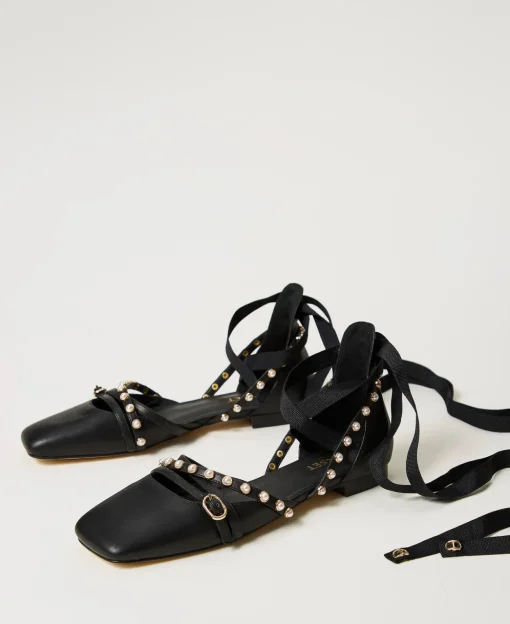 Ballerines Avec Perles Et Rubans