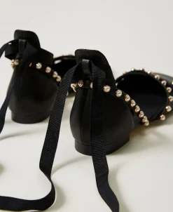 Ballerines Avec Perles Et Rubans