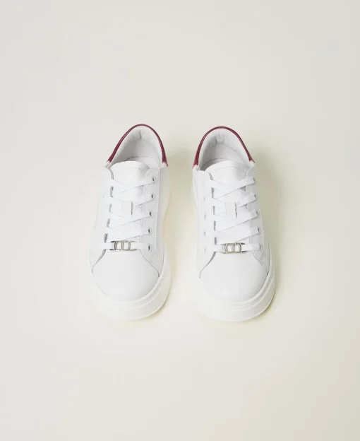 Baskets En Cuir Avec Logo