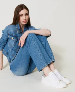 Baskets En Cuir Avec Oval T