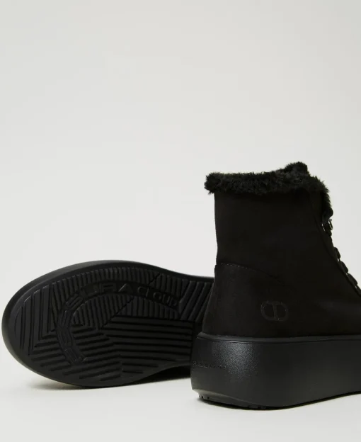 Baskets Montantes Avec Fausse Fourrure