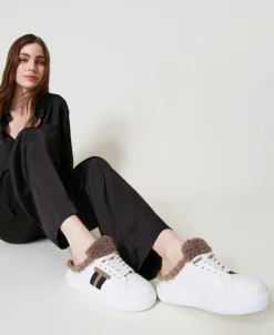 Baskets Slides Avec Fausse Fourrure