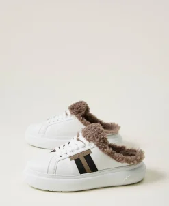 Baskets Slides Avec Fausse Fourrure