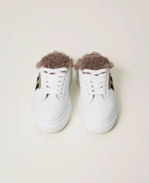 Baskets Slides Avec Fausse Fourrure