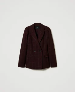 Blazer à Carreaux Avec Lurex