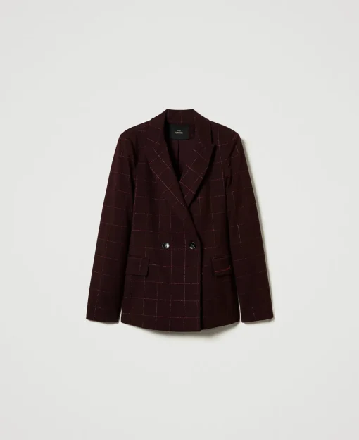 Blazer à Carreaux Avec Lurex