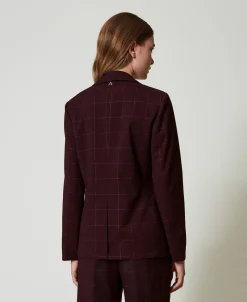 Blazer à Carreaux Avec Lurex