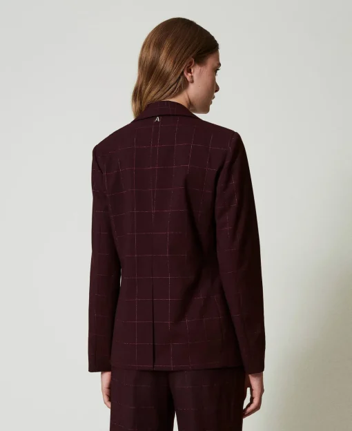 Blazer à Carreaux Avec Lurex