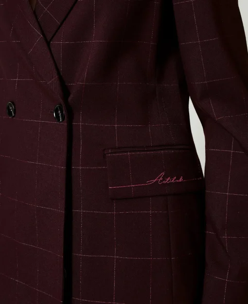 Blazer à Carreaux Avec Lurex