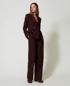 Blazer à Carreaux Avec Lurex