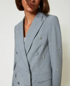 Blazer Avec Broderies Réalisées à La Main